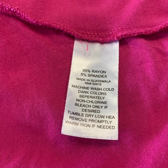 Pink Lotus Pink SS Shirt "Dreams don't work..." Open Faux Wrap Back Size Large - Picture 4 of 5